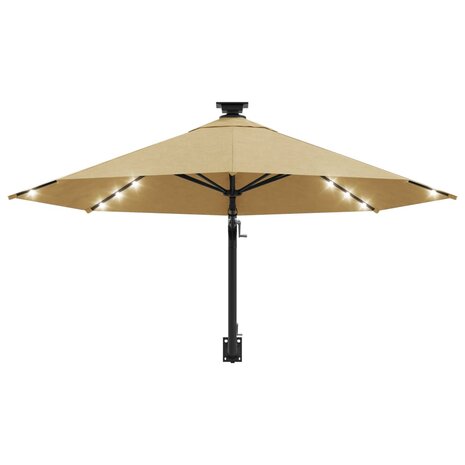 Wandparasol met LED&apos;s 300 cm taupe 4