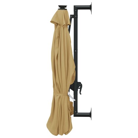Wandparasol met LED&apos;s 300 cm taupe 5