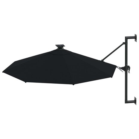 Wandparasol met LED&apos;s 300 cm zwart 3
