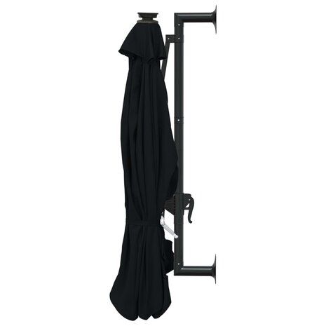 Wandparasol met LED&apos;s 300 cm zwart 5