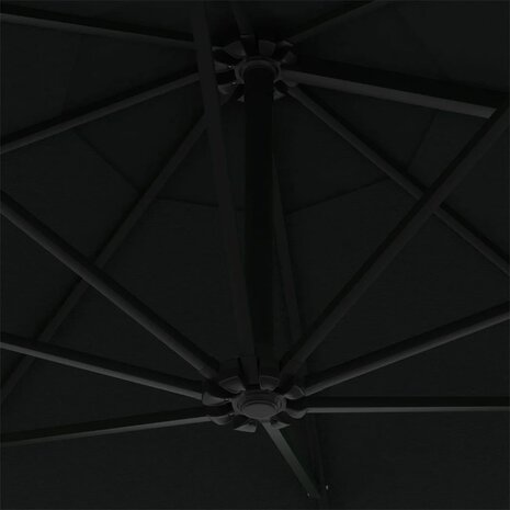 Wandparasol met LED&apos;s 300 cm zwart 8