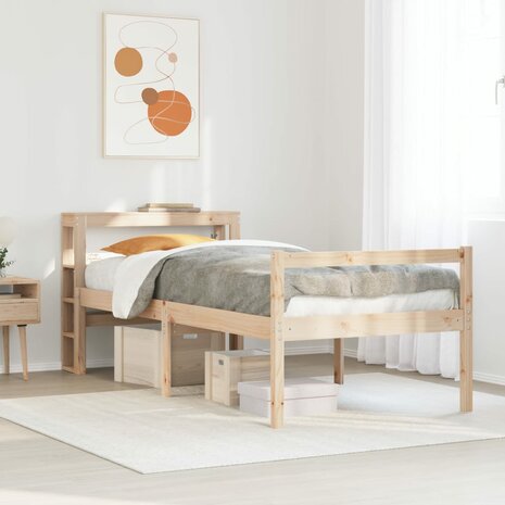 Seniorenbed met hoofdbord massief grenenhout 90x200 cm 1