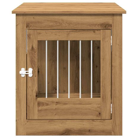 Hondenbench 64,5x80x71 cm bewerkt hout artisanaal eikenkleur 4