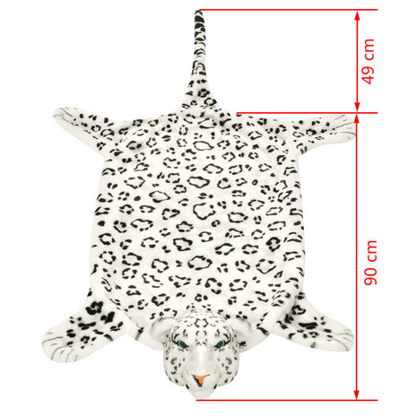 Luipaardvloerkleed pluche 139 cm wit 4