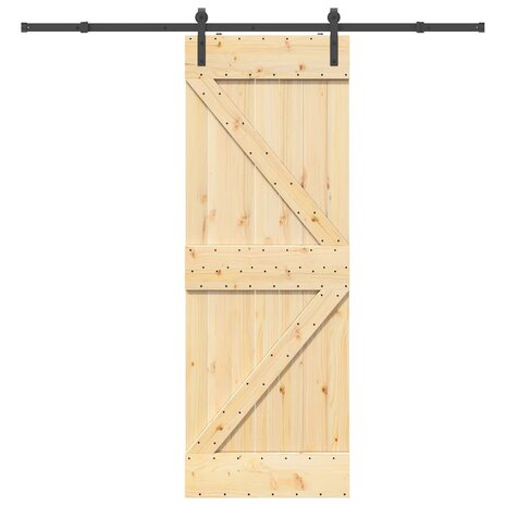 Schuifdeur met beslag 70x210 cm massief grenenhout 1