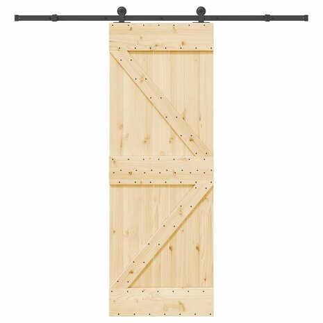 Schuifdeur met beslag 70x210 cm massief grenenhout 1
