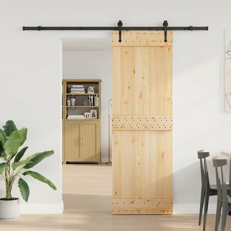 Schuifdeur met beslag 70x210 cm massief grenenhout 2