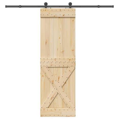 Schuifdeur met beslag 70x210 cm massief grenenhout 1