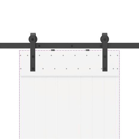 Doos met onderdelen voor schuifdeur 152,5 cm staal zwart 8