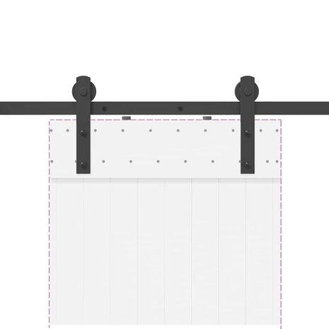 Doos met onderdelen voor schuifdeur 152 cm staal zwart 8