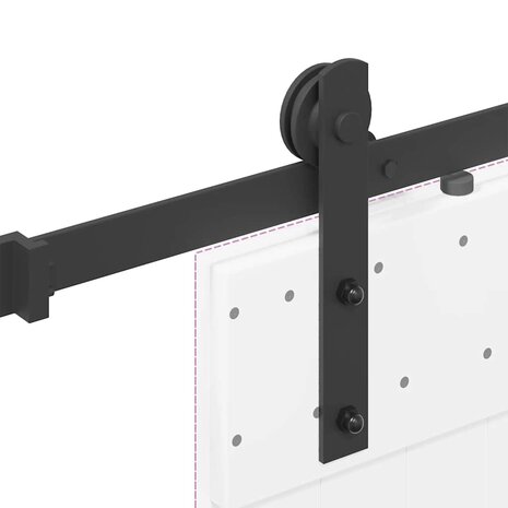 Doos met onderdelen voor schuifdeur 152 cm staal zwart 9