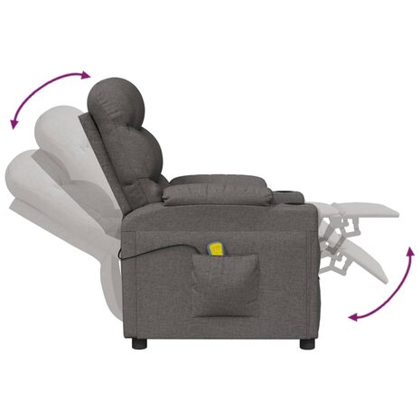 Massagestoel stof donkergrijs 6