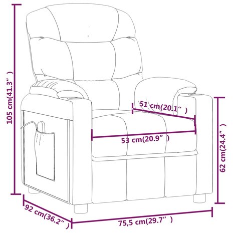 Massagestoel stof donkergrijs 9