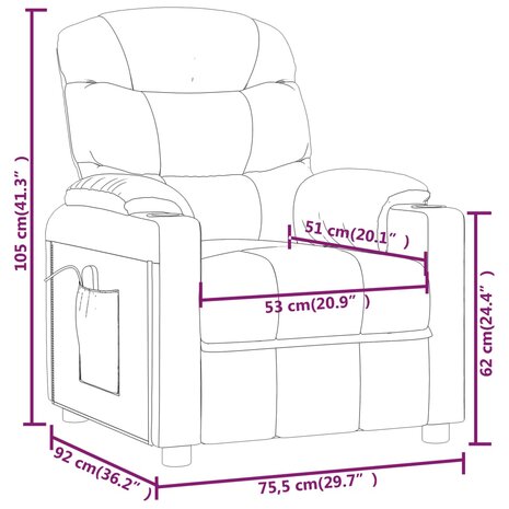 Massagestoel stof taupe 9