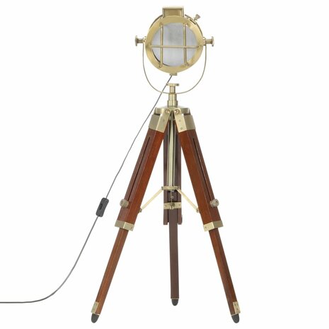 Vloerlamp driepoot 69 cm massief mangohout        5