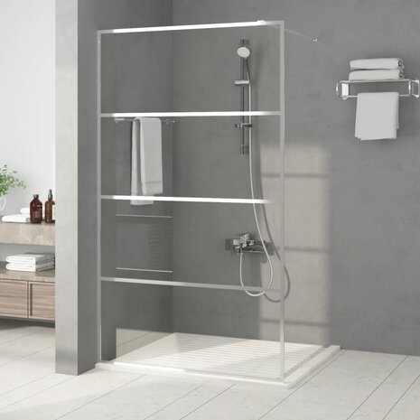 Inloopdouchewand 115x195 cm transparant ESG-glas zilverkleurig 1
