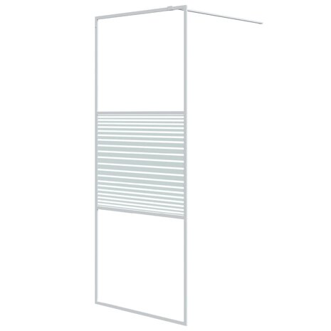 Inloopdouchewand 80x195 cm transparant ESG-glas wit 2