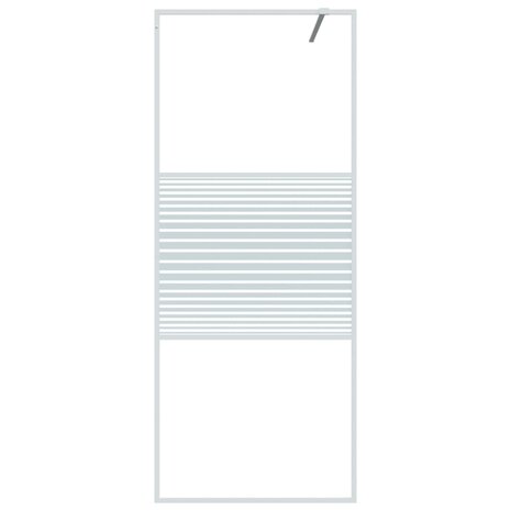 Inloopdouchewand 80x195 cm transparant ESG-glas wit 3