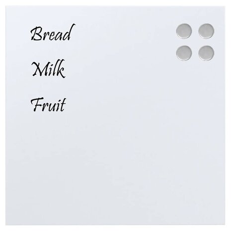 Wandmagneetbord 40x40 cm gehard glas wit 3