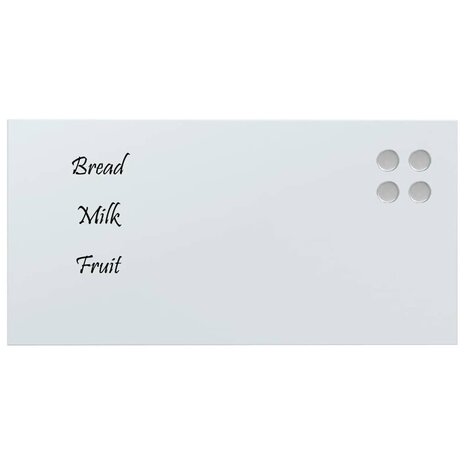 Magneetbord voor aan de wand 80x40 cm gehard glas wit 3