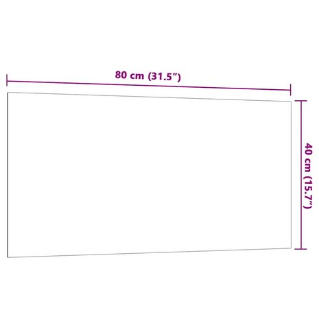 Magneetbord voor aan de wand 80x40 cm gehard glas wit 6
