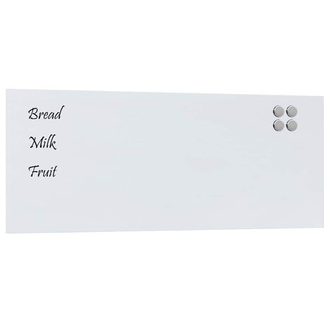 Magneetbord voor aan de wand 100x40 cm gehard glas wit 2