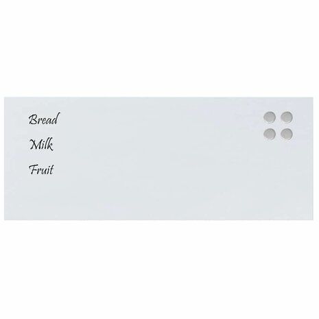 Magneetbord voor aan de wand 100x40 cm gehard glas wit 3