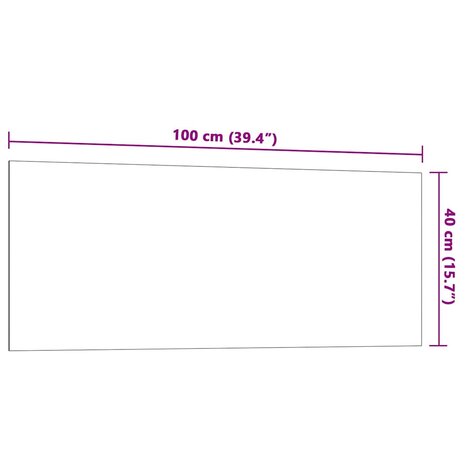 Magneetbord voor aan de wand 100x40 cm gehard glas wit 6
