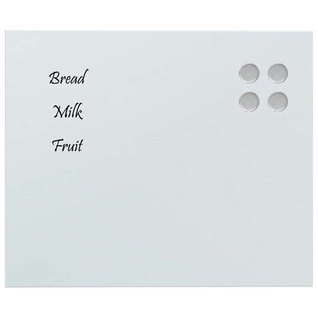 Magneetbord voor aan de wand 60x50 cm gehard glas wit 3