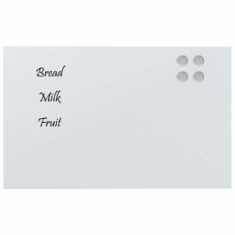 Magneetbord voor aan de wand 80x50 cm gehard glas wit 3