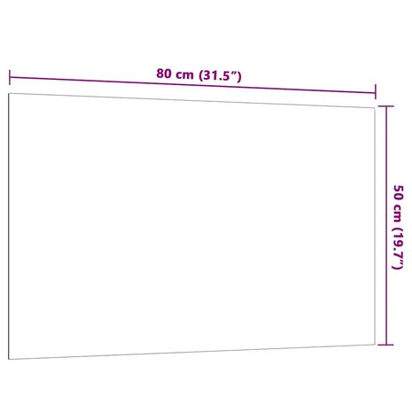 Magneetbord voor aan de wand 80x50 cm gehard glas wit 6