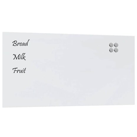 Magneetbord voor aan de wand 100x50 cm gehard glas wit 2