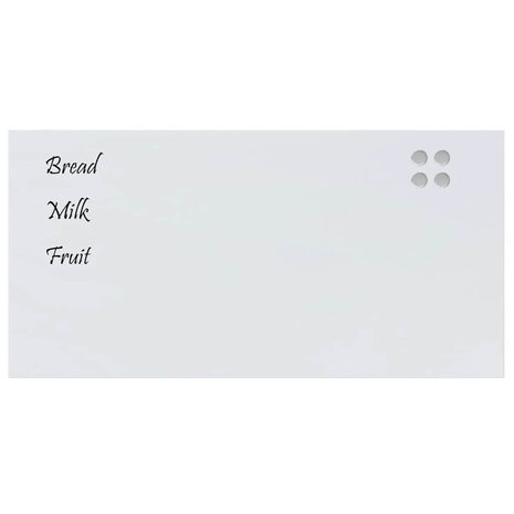 Magneetbord voor aan de wand 100x50 cm gehard glas wit 3