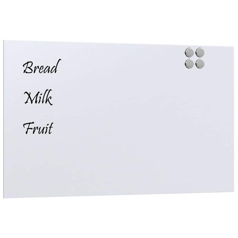 Wandmagneetbord 100x60 cm gehard glas wit 2