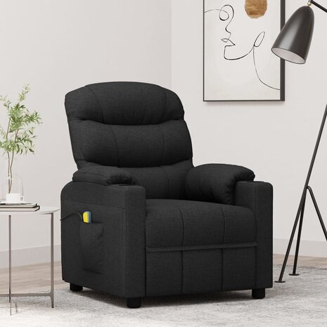 Massagestoel stof zwart 1