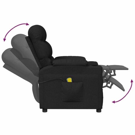 Massagestoel stof zwart 6