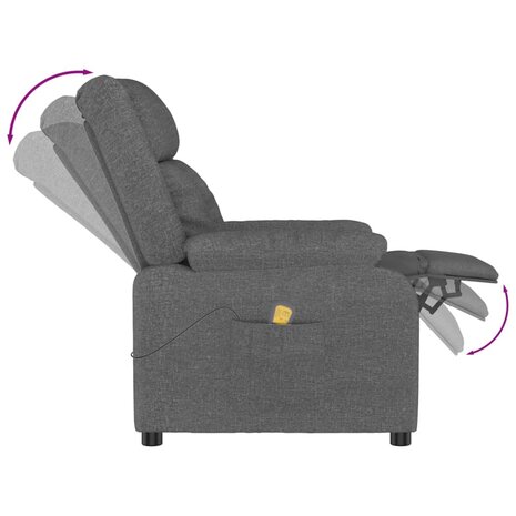 Massagestoel stof donkergrijs 5