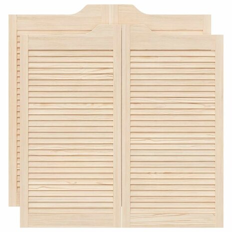 Draaideuren louvredesign 2 paar 100x100 cm massief grenenhout 2