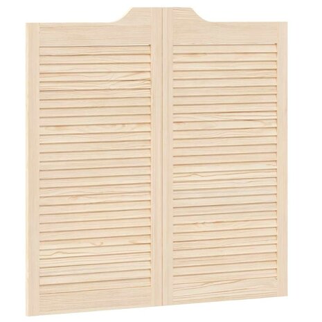 Draaideuren louvredesign 2 paar 100x100 cm massief grenenhout 4