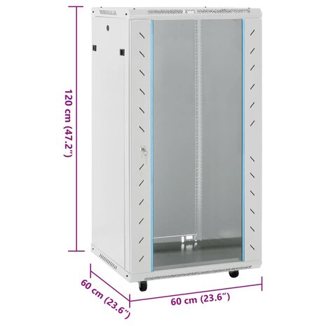 Netwerkkast met draaiwieltjes 22U 19" IP20 60x60x120 cm 8