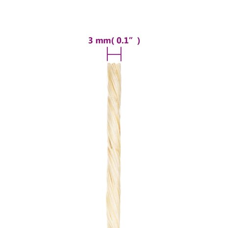 Touw 3 mm 200 m 100% sisal 4