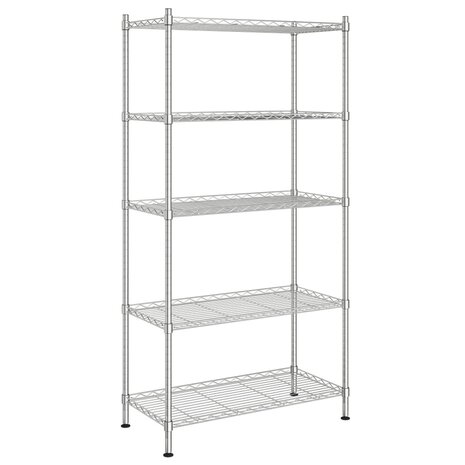 Opbergrek 5-laags 250 kg 90x35x180 cm chroomkleurig 2