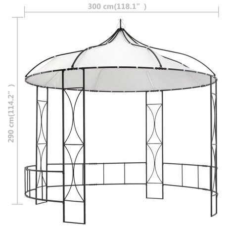 Prieel rond 300x290 cm wit 6