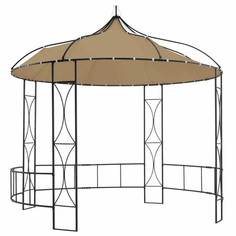 Prieel rond 300x290 cm taupe 1