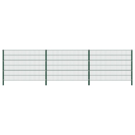 Schuttingpaneel met palen 5,1x1,2 m ijzer groen 1