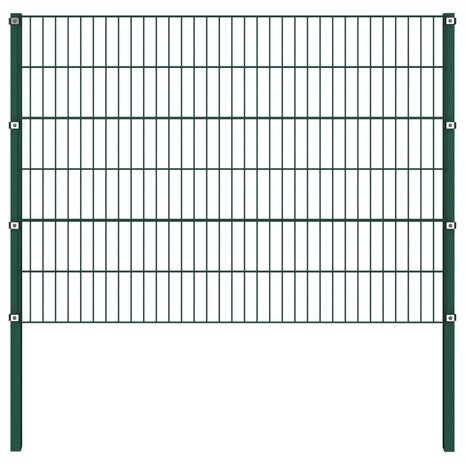 Schuttingpaneel met palen 5,1x1,2 m ijzer groen 2