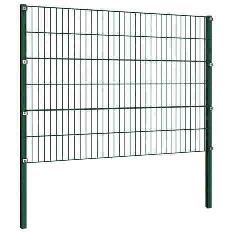 Schuttingpaneel met palen 5,1x1,2 m ijzer groen 3