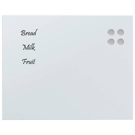 Magneetbord voor aan de wand 50x40 cm gehard glas wit 3