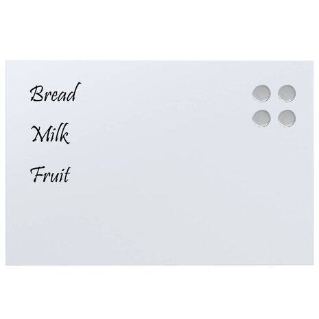 Wandmagneetbord 60x40 cm gehard glas wit 3