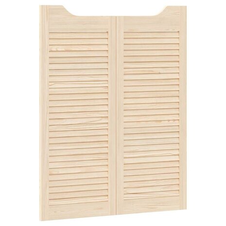 Draaideuren louvredesign 1-paar 100x80 cm massief grenenhout 4